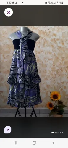 conjunto saia e blusa com echarpe estampado tam.p