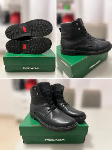 Bota Pegada de Couro legítimo 