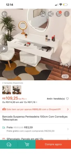Prateleira suspensa