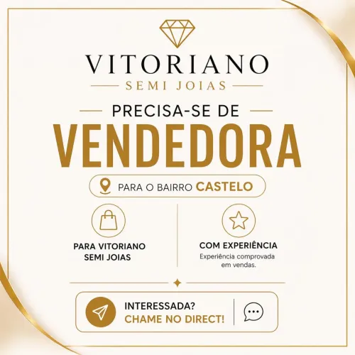Vaga para vendedor com experiência na área de semijoias 