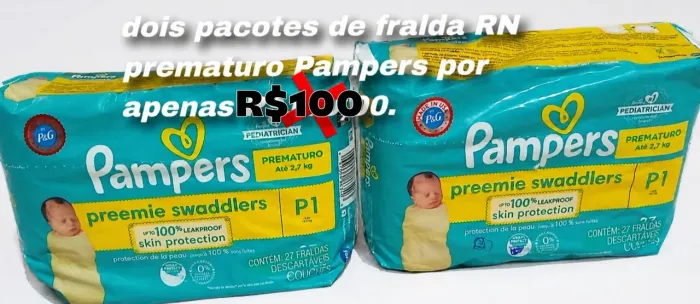 Fralda Pampers prematuro P1 (hospitalar) - nova lacrada