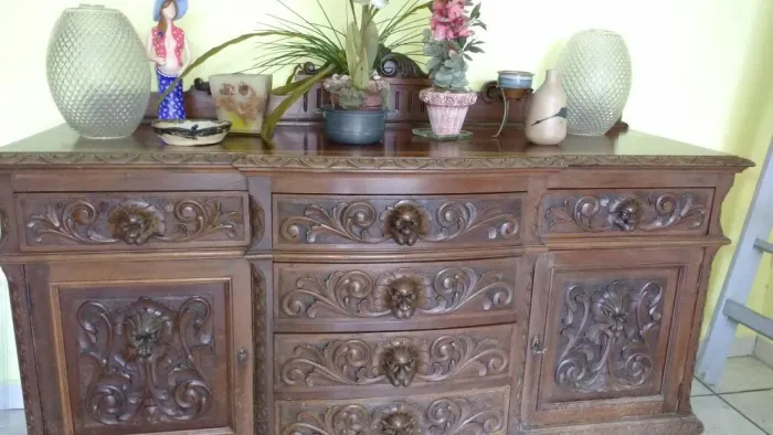 Buffet aparador antiguidade para de leão 100% madeira