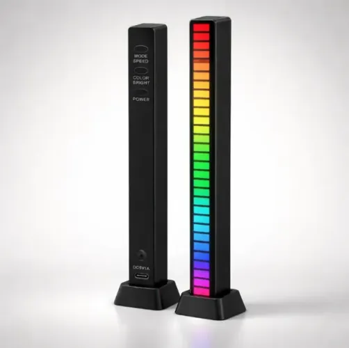 Kit 2 Barras Led Rgb Música Sensor Rítmico Controle Som