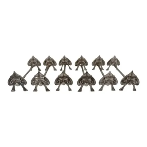 Antigo Jogo 6 Porta Talheres Vintage Metal Espessura Prata