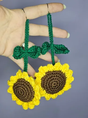 Chaveiro croche amigurumi girassol