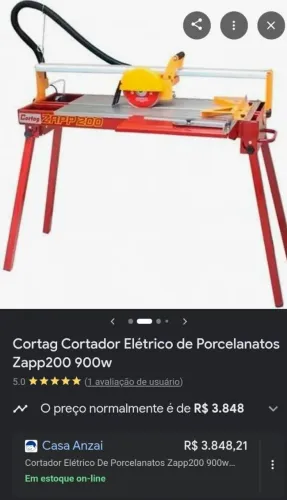 Maquina de cortar pisos cortag <br>1800 reais
