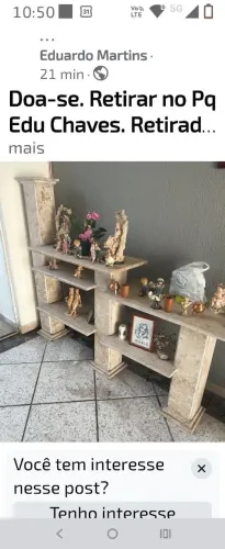 Jogo de sala Rack e Mesinha feita em mármore travertino.