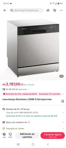 Lava louças Eletrolux