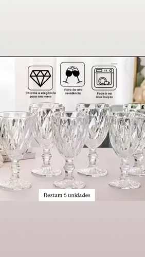 Jogo com 6 taças Diamond Collection