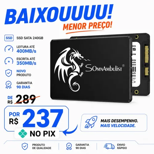SSD sata 240GB Novo com 90 dias de garantia