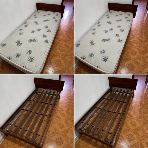 Cama de madeira maçiça+colchão