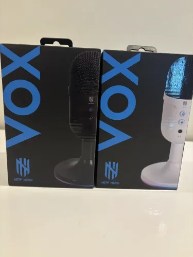 Microfone Gamer New Hero Vox RGB USB - Preto ou Branco