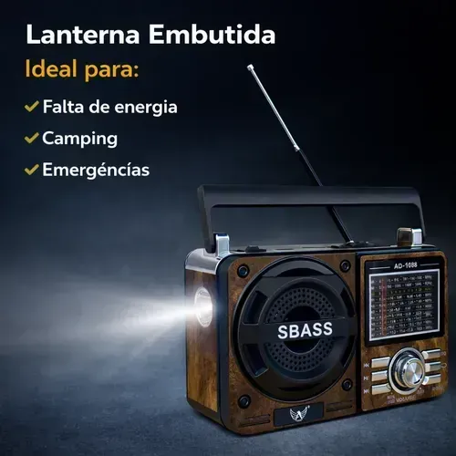 caixa de som radio com lanterna