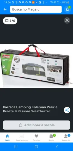 BARRACA PRAIRIE BREEZE COLEMAN 9 PESSOAS NOVA