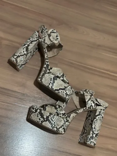Sandália Salto Grosso Animal Print Renner 37/38