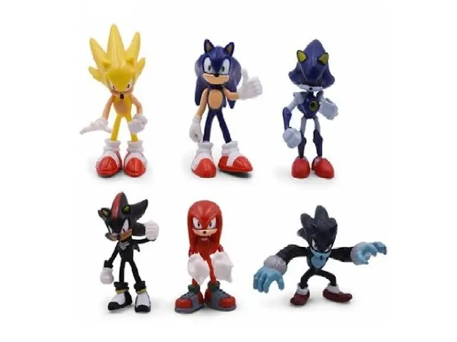 Kit c/06 Miniaturas: Sonic Preto Shadow (Aceito Cartões) Entrego Estações Trem/Metrô