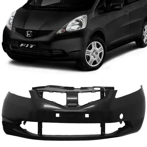 Parachoque Dianteiro Honda New Fit 2009 a 2012 - Preto Liso