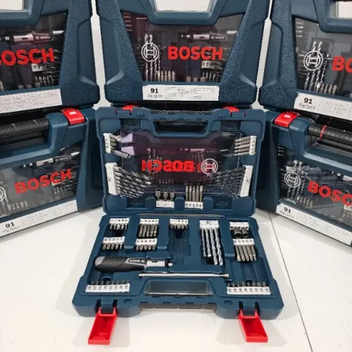 Kit Jogo de Ferramentas 91 Pcs Brocas Bits e Acessórios Bosch Com Maleta V-Line