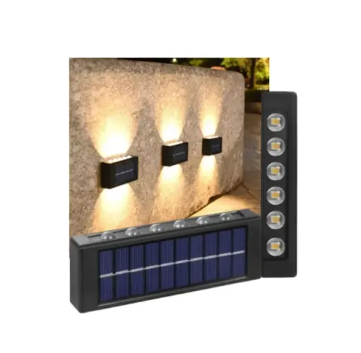 Arandela Solar Spot 12 Leds Luminaria Parede Rua Quintal Escada