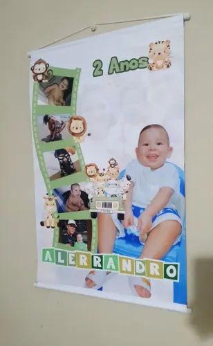 Banner com a foto do bebê painel personalizado 