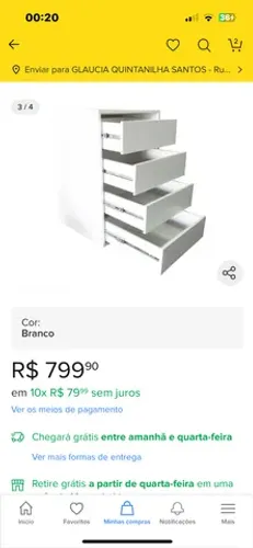 Gaveteiro  4 gavetas 