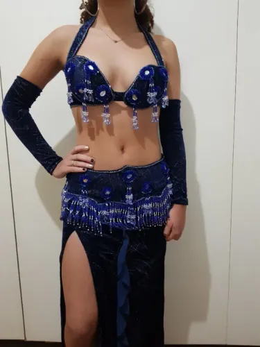 Roupa de dança do ventre azul