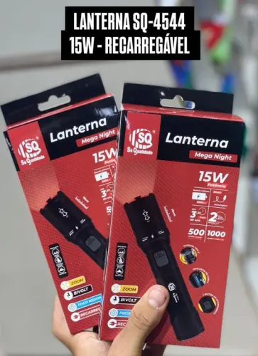 Lanterna Recarregável 15W - Mega Night foco potente