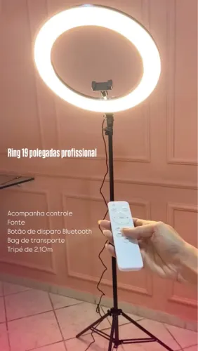 Ring Light 19 polegadas profissional com controle remoto
