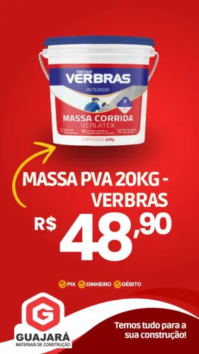 MASSA CORRIDA 20KG VERBRAS 48,90$