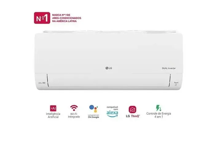 Ar Condicionado Split Dual Inverter 24000 BTUs LG Voice +AI Frio