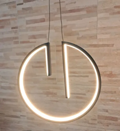 Pendente Circular Preto com Led Integrado 