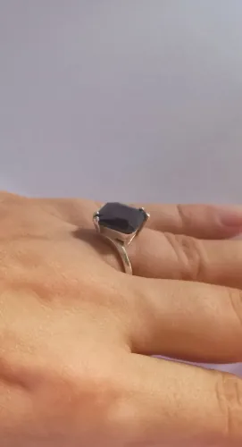 Anel novo pedra onix prata 925 maciça 