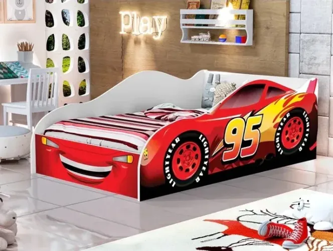 Cama Infantil Carrinho Relâmpago McQueen- Entrega e montagem grátis 