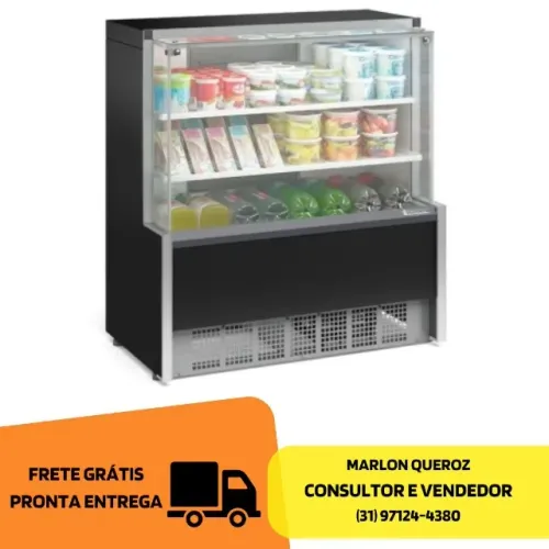 Balcão Refrigerado 1,10M 2 Placas Gelopar Preto