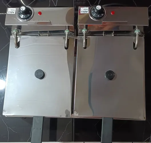 Fritadeira elétrica profissional 12 litros inox 110v 1 cuba grande