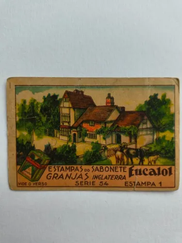 Antiguidade - Estampa do sabonete Eucalol - Granjas Inglaterra