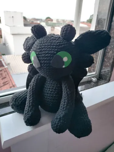 Banguela (furia da noite) de pelúcia em croché artesanal. 