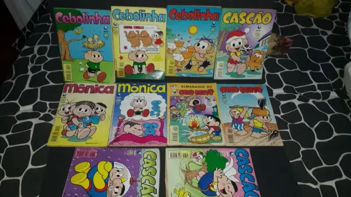 Gibis turma da Mõnica(2)-Cebolinha(3)-Cascão(3)-Chico Bento(2)  Lote com 10 gibis