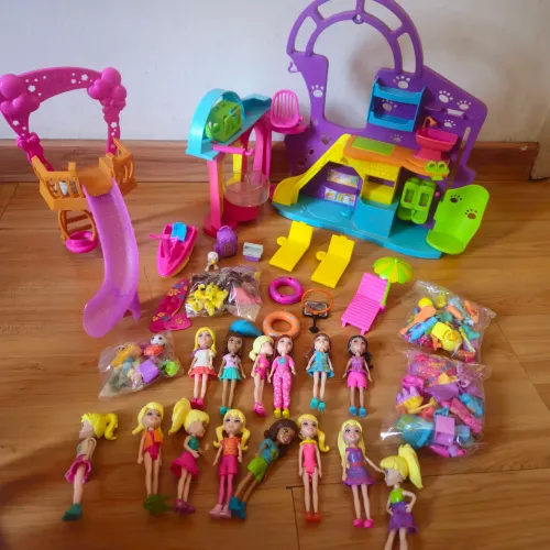 Brinquedo polly pocket - Conjunto com mais de 100 itens