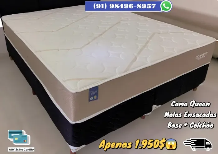 CAMA BOX QUEEN MOLAS ENSACADAS