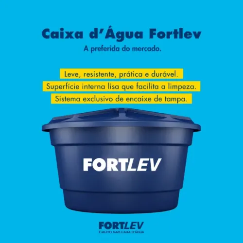Caixa D'água - de Polietileno com Tampa Azul Fortlev - Entrega rápida e parcelamento