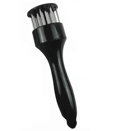 Amaciador Batedor De Carne Bife Com Furador Manual Aço Inox