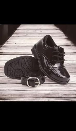 Sapato social infantil preto com cinto