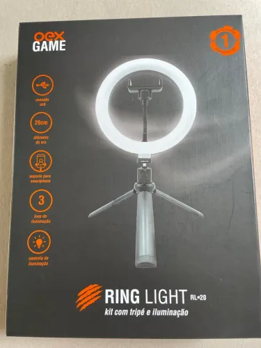 Ring Light RL-20 com Tripé - Iluminação para Fotos e Vídeos