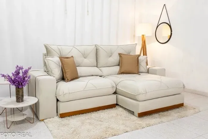 Sofá Retrátil Reclinável Gran Veludo Larg. 2.00m - D33 e Molas Ensacadas