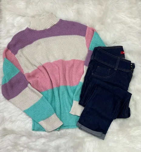 Blusa de Tricot Colorida