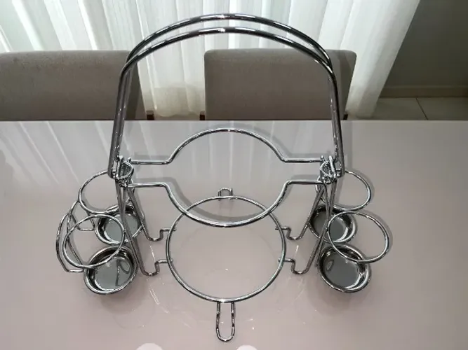 Suporte Aramado para Pratos e Talheres Aço Cromado - 49 cm - Wolff - La Ville