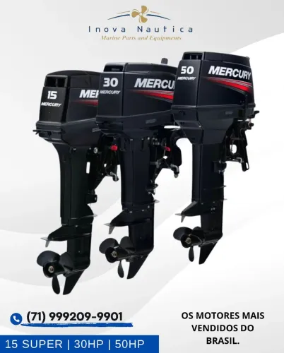 Mercury 2 Tempos 15HP, 30HP, 50 HP  Motor de Popa Novo