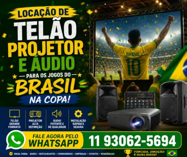 LOCAÇÃO DE TELÃO PARA OS JOGOS DO BRASIL NA COPA