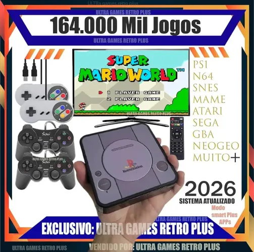 Vendo vídeo game retrô plus com 164.000 mil jogos